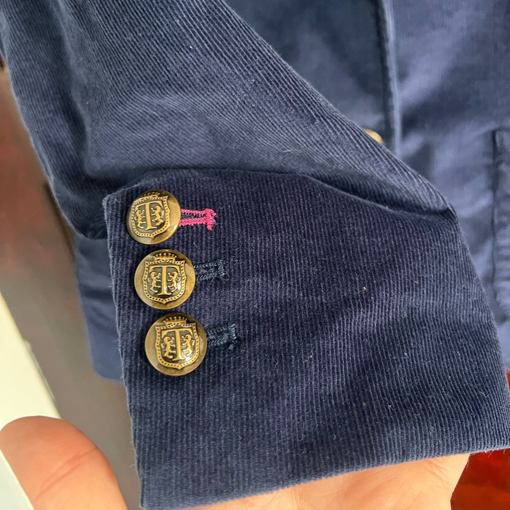 EUC Talbots Corduroy Blazer Navy Two Gold Buttons size 6 - Picture 5 of 7
